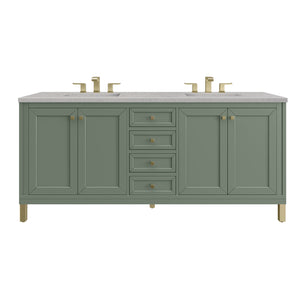 Chicago 72" Double Vanity, Smokey Celadon w/ 3CM Eternal Serena Top James Martin Vanities