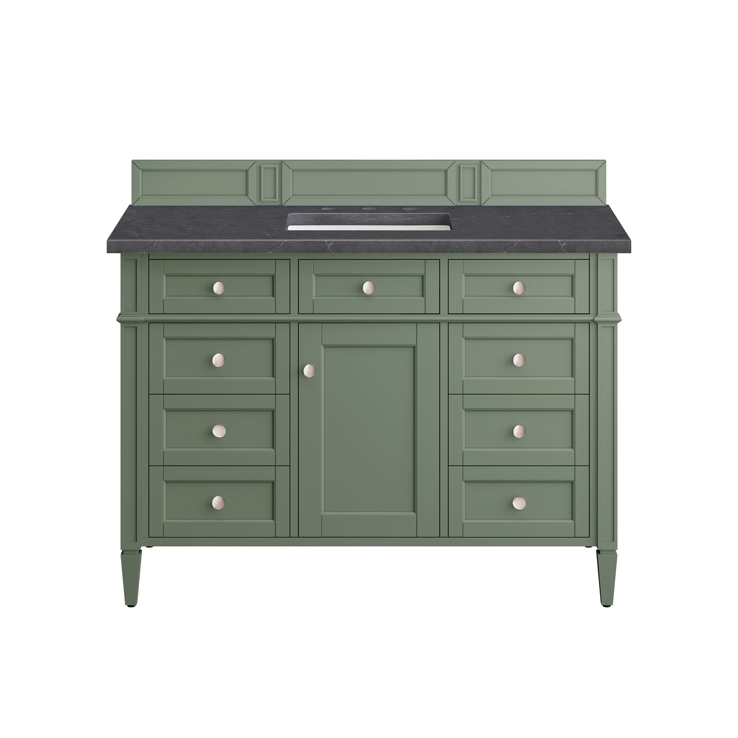 Brittany 48" Single Vanity, Smokey Celadon w/ 3CM Charcoal Soapstone Top James Martin Vanities