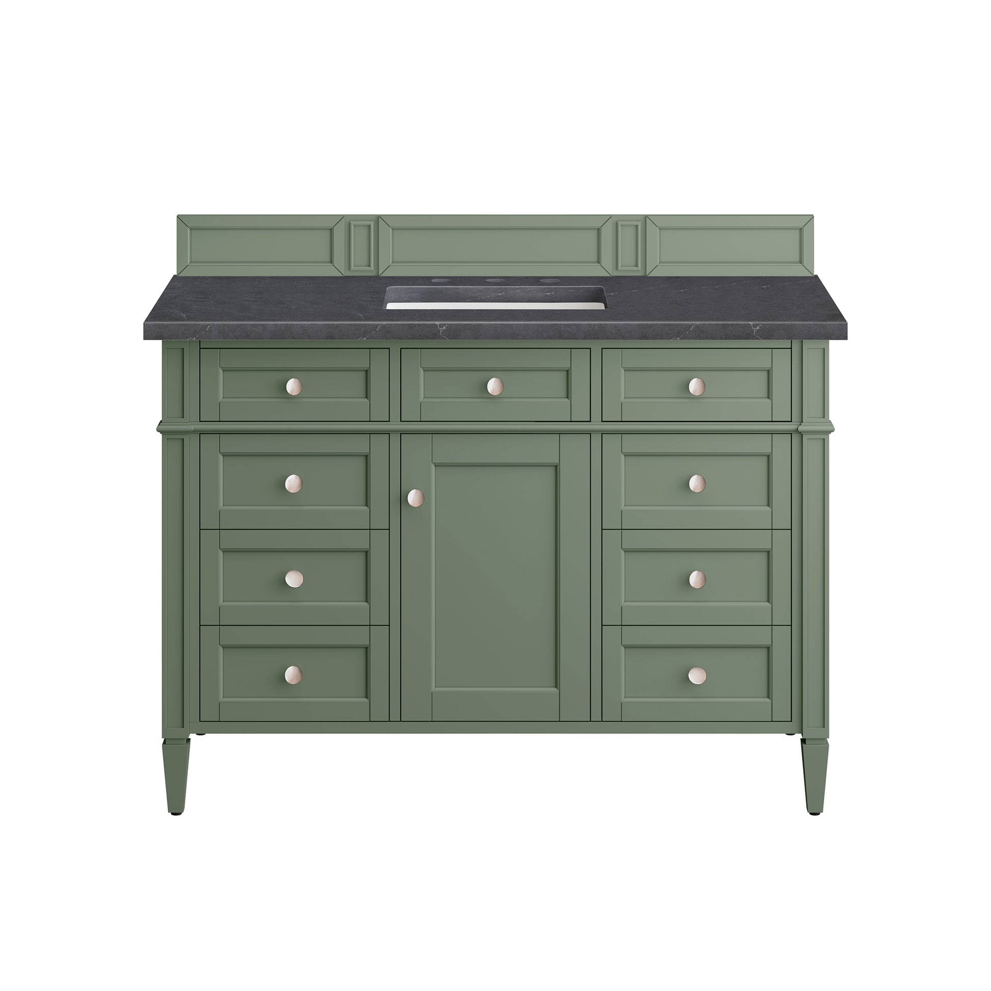 Brittany 48" Single Vanity, Smokey Celadon w/ 3CM Charcoal Soapstone Top James Martin Vanities