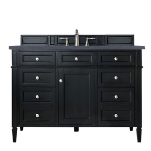 Brittany 48" Black Onyx Single Vanity w/ 3 CM Charcoal Soapstone Quartz Top James Martin Vanities