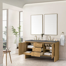 Load image into Gallery viewer, Hudson 60&quot; Double Vanity, Light Natural Oak w/ 3CM Grey Expo Top James Martin Vanities