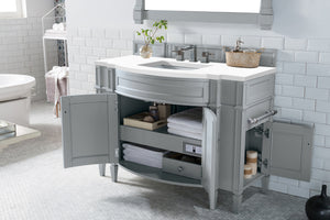 Brittany 46" Single Vanity, Urban Gray w/ 3 CM White Zeus Quartz Top James Martin Vanities