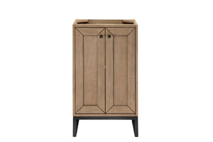 Chianti 20" Single Vanity Cabinet, Whitewashed Walnut, Matte Black James Martin Vanities