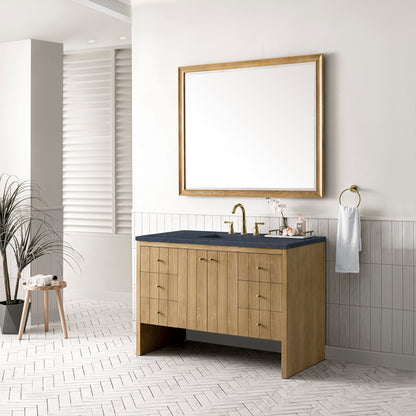 Hudson 48" Single Vanity, Light Natural Oak w/ 3CM Charcoal Soapstone Top James Martin Vanities