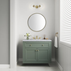 Chicago 36" Single Vanity, Smokey Celadon w/ 3CM Carrara Marble Top James Martin Vanities