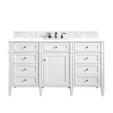 Load image into Gallery viewer, Brittany 60&quot; Bright White Single Vanity w/ 3 CM White Zeus Quartz Top James Martin Vanities