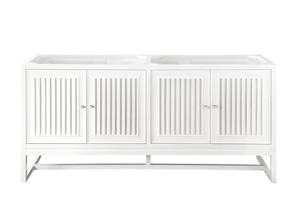 Athens 72" Double Vanity Cabinet, Glossy White James Martin Vanities