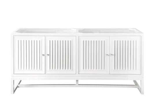 Athens 72" Double Vanity Cabinet, Glossy White James Martin Vanities