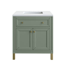 Load image into Gallery viewer, Chicago 30&quot; Single Vanity, Smokey Celadon w/ 3CM White Zeus Top James Martin Vanities