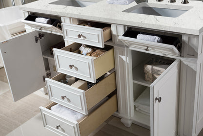 Bathroom Vanities Outlet Atlanta Renovate for LessBristol 60" Double Vanity, Bright White, w/ 3 CM Eternal Jasmine Pearl Quartz Top