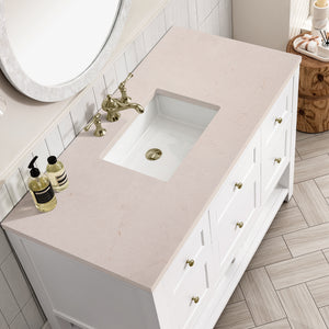 Bathroom Vanities Outlet Atlanta Renovate for LessBreckenridge 48" Single Vanity, Bright White w/ 3CM Eternal Marfil Top