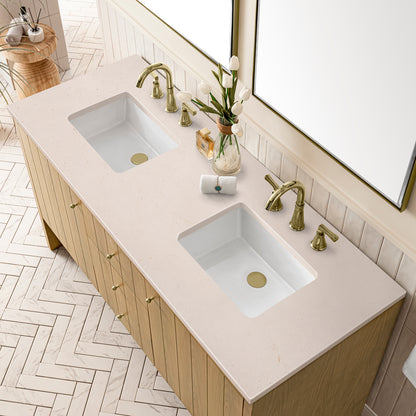 Bathroom Vanities Outlet Atlanta Renovate for LessHudson 60" Double Vanity, Light Natural Oak w/ 3CM Eternal Marfil Top