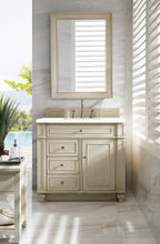 Load image into Gallery viewer, Bristol 36&quot; Single Vanity, Vintage Vanilla, w/ 3 CM White Zeus Quartz Top James Martin Vanities