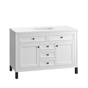 Bathroom Vanities Outlet Atlanta Renovate for LessChicago 48" Single Vanity, Glossy White w/ 3CM White Zeus Top