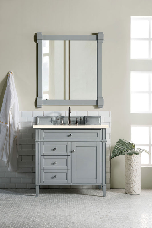 Brittany 36" Urban Gray Single Vanity w/ 3 CM Eternal Marfil Quartz Top James Martin Vanities