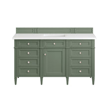 Load image into Gallery viewer, Brittany 60&quot; Single Vanity, Smokey Celadon w/ 3CM White Zeus Top James Martin Vanities