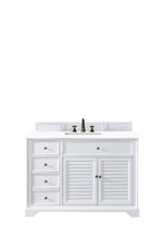 Load image into Gallery viewer, Savannah 48&quot; Single Vanity Cabinet, Bright White, w/ 3 CM White Zeus Quartz Top James Martin Vanities