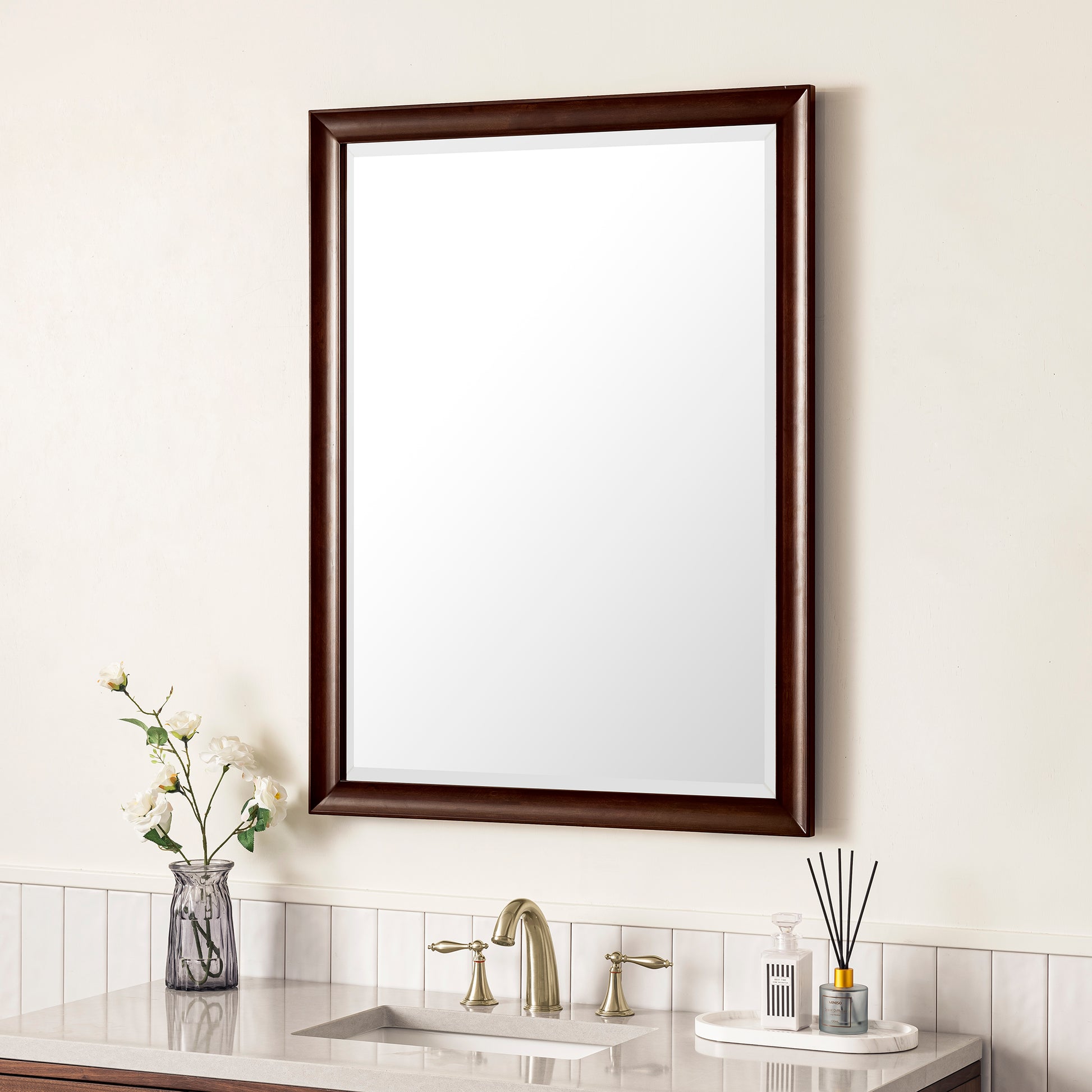 Glenbrooke 30" Mirror, Burnished Mahogany James Martin Vanities