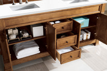 Load image into Gallery viewer, Brookfield 72&quot; Double Vanity, Country Oak w/ 3 CM White Zeus Quartz Top James Martin Vanities