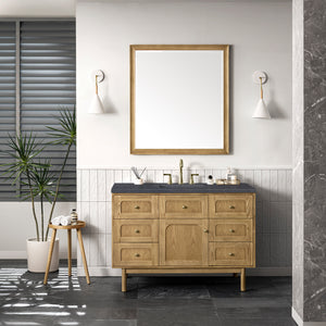 Laurent 48" Single Vanity, Light Natural Oak w/ 3CM Charcoal Soapstone Top James Martin Vanities