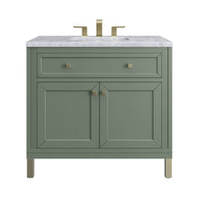 Load image into Gallery viewer, Chicago 36&quot; Single Vanity, Smokey Celadon w/ 3CM Carrara Marble Top James Martin Vanities