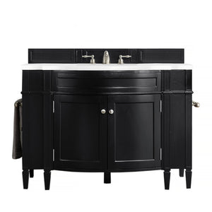 Brittany 46" Single Vanity, Black Onyx w/ 3 CM White Zeus Quartz Top James Martin Vanities