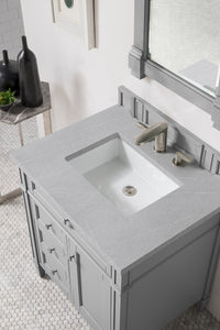 Brittany 30" Single Vanity, Urban Gray, w/ 3 CM Eternal Serena Quartz Top James Martin Vanities