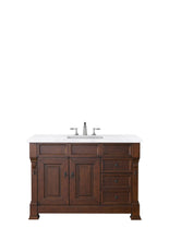 Load image into Gallery viewer, Brookfield 48&quot; Single Vanity, Warm Cherry w/ 3 CM Arctic Fall Solid Surface Top James Martin Vanities