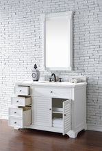 Load image into Gallery viewer, Bathroom Vanities Outlet Atlanta Renovate for LessSavannah 48&quot; Single Vanity Cabinet, Bright White, w/ 3 CM White Zeus Quartz Top