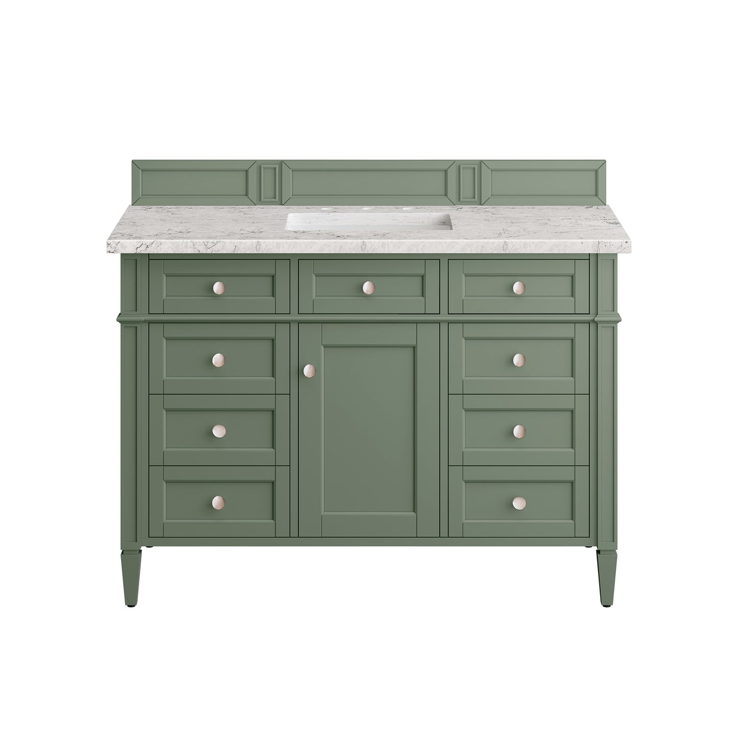 Brittany 48" Single Vanity, Smokey Celadon w/ 3CM Eternal Jasmine Pearl Top James Martin Vanities