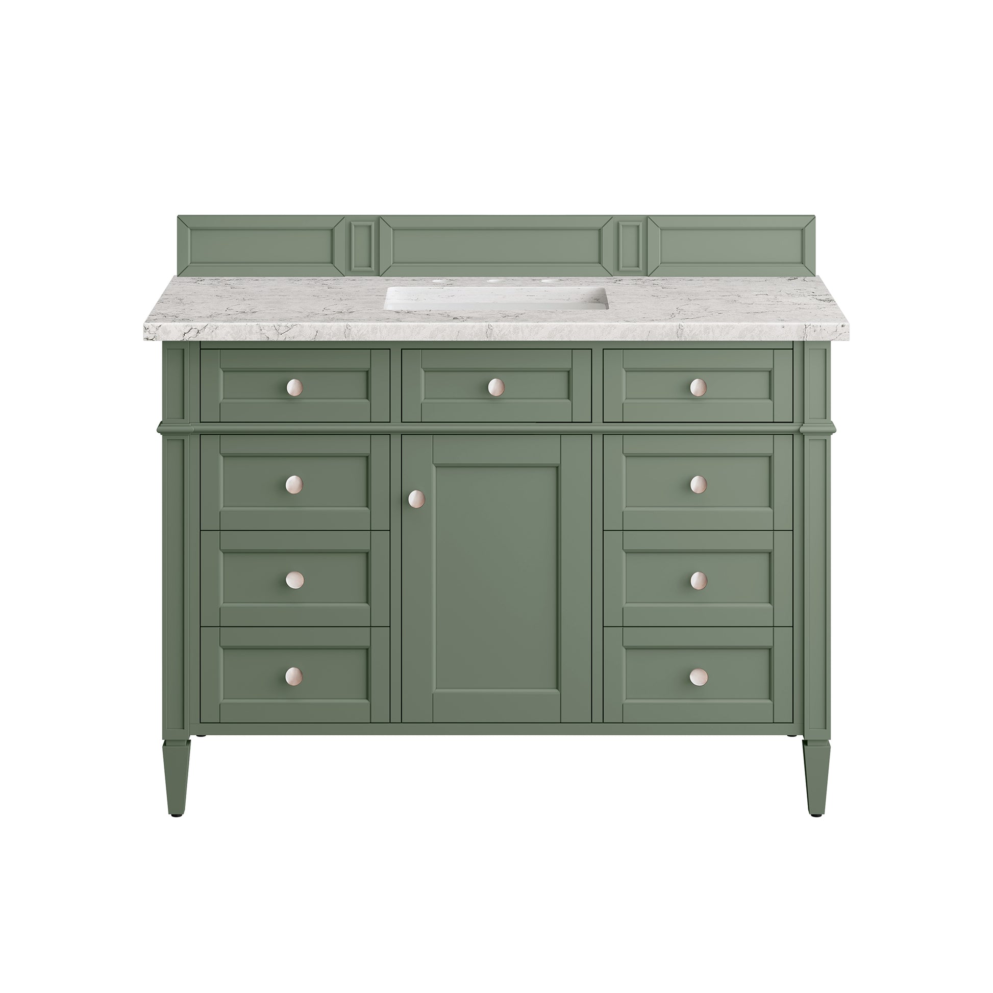 Brittany 48" Single Vanity, Smokey Celadon w/ 3CM Eternal Jasmine Pearl Top James Martin Vanities