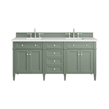 Load image into Gallery viewer, Brittany 72&quot; Double Vanity, Smokey Celadon w/ 3CM White Zeus Top James Martin Vanities