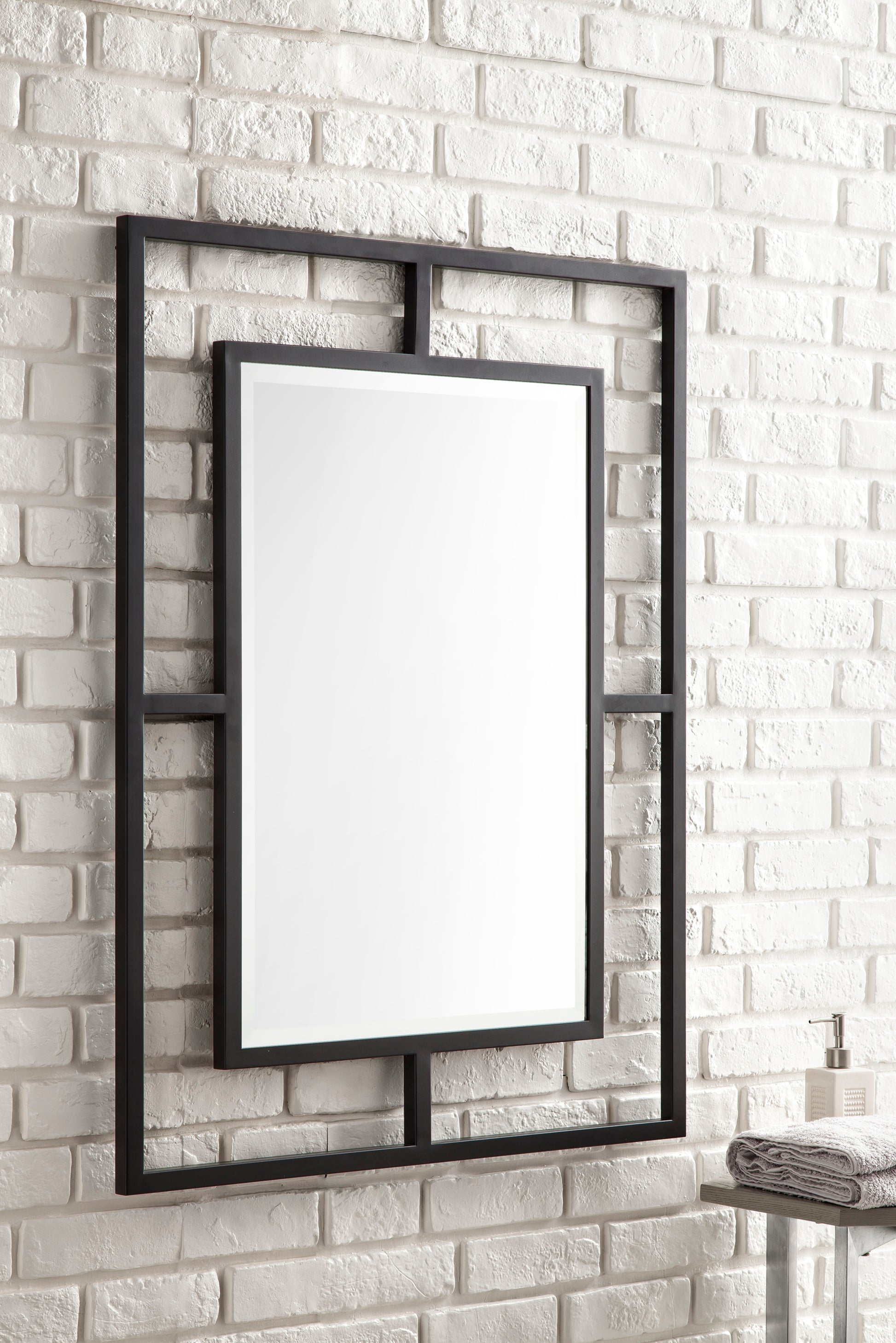 Boston 30" Rectangular Mirror, Matte black James Martin Vanities