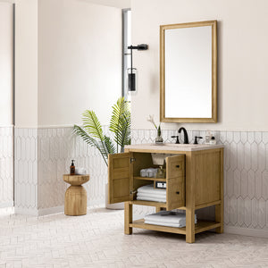 Breckenridge 30" Single Vanity, Light Natural Oak w/ 3CM Eternal Marfil Top James Martin Vanities