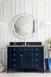 Brittany 48" Victory Blue Single Vanity w/ 3 CM Grey Expo Quartz Top James Martin Vanities