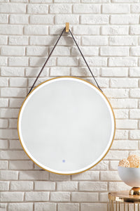 Annapolis 27.6" Round Anti-Fogging LED Mirror, Brushed Gold James Martin Vanities