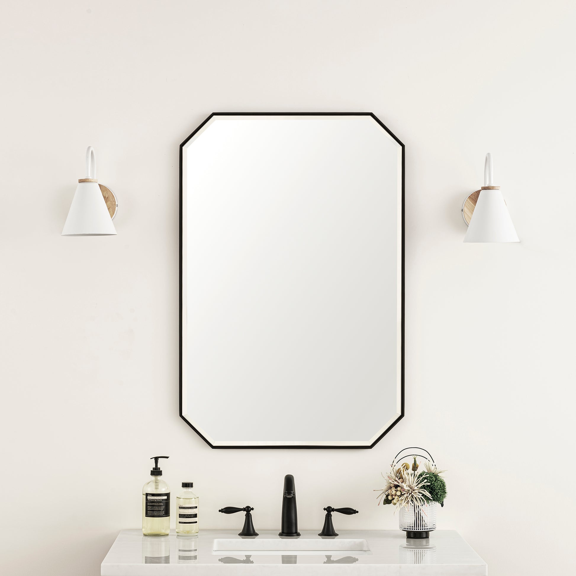 Rohe 24" Mirror, Matte Black James Martin Vanities
