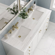 Load image into Gallery viewer, Chicago 60&quot; Double Vanity, Glossy White w/ 3CM Arctic Fall Top James Martin Vanities