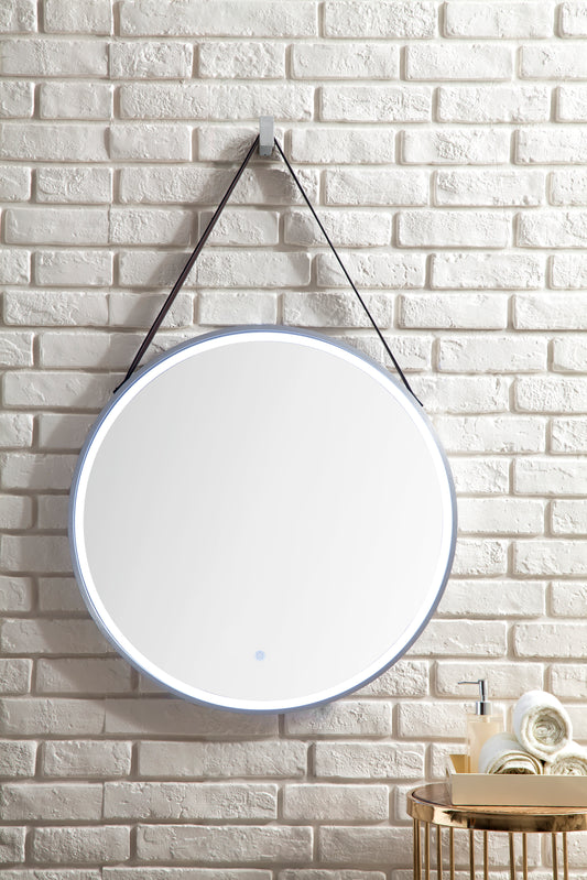 Annapolis 27.6" Round Anti-Fogging LED Mirror, Brushed Nickel James Martin Vanities