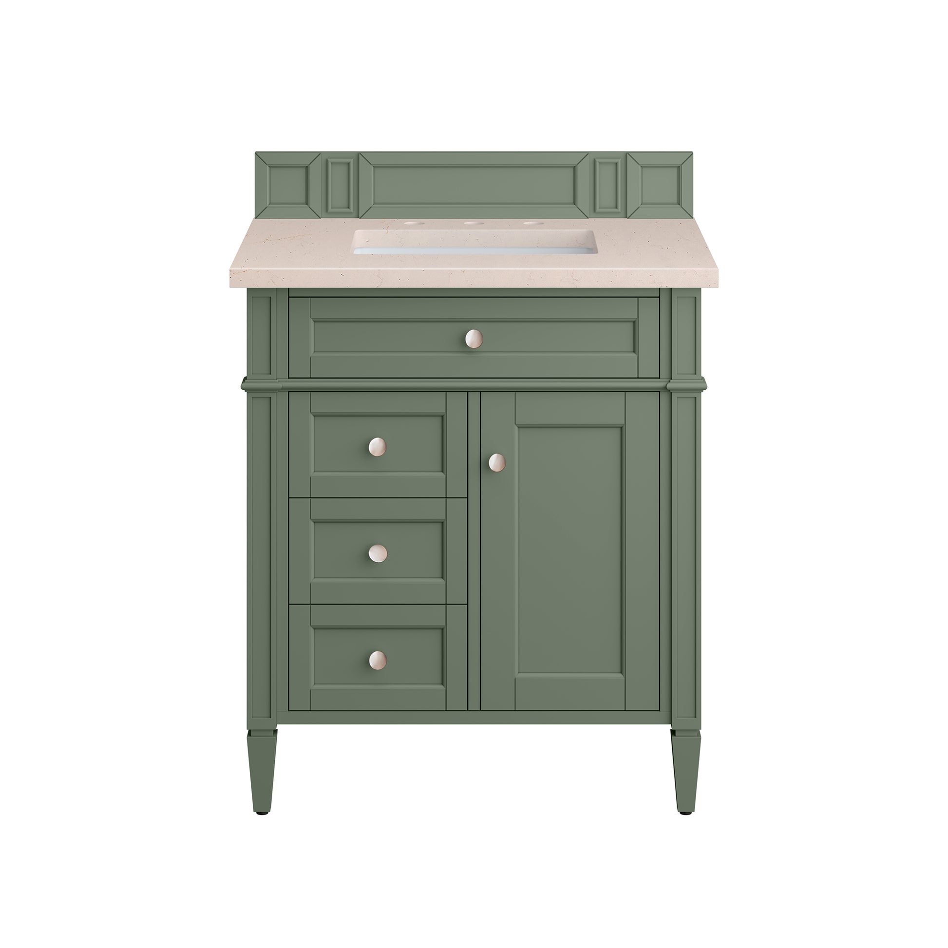 Brittany 30" Single Vanity, Smokey Celadon w/ 3CM Eternal Marfil Top James Martin Vanities