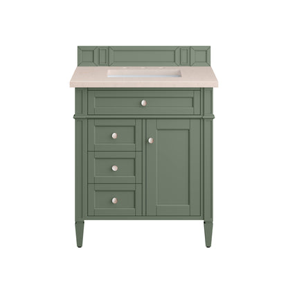 Brittany 30" Single Vanity, Smokey Celadon w/ 3CM Eternal Marfil Top James Martin Vanities