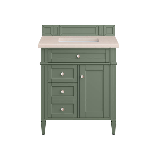 Brittany 30" Single Vanity, Smokey Celadon w/ 3CM Eternal Marfil Top James Martin Vanities