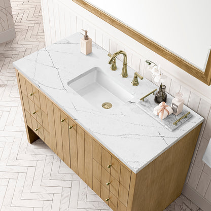 Bathroom Vanities Outlet Atlanta Renovate for LessHudson 48" Single Vanity, Light Natural Oak w/ 3CM Ethereal Noctis Top