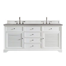 Load image into Gallery viewer, Savannah 72&quot; Double Vanity Cabinet, Bright White, w/ 3 CM Grey Expo Quartz Top James Martin