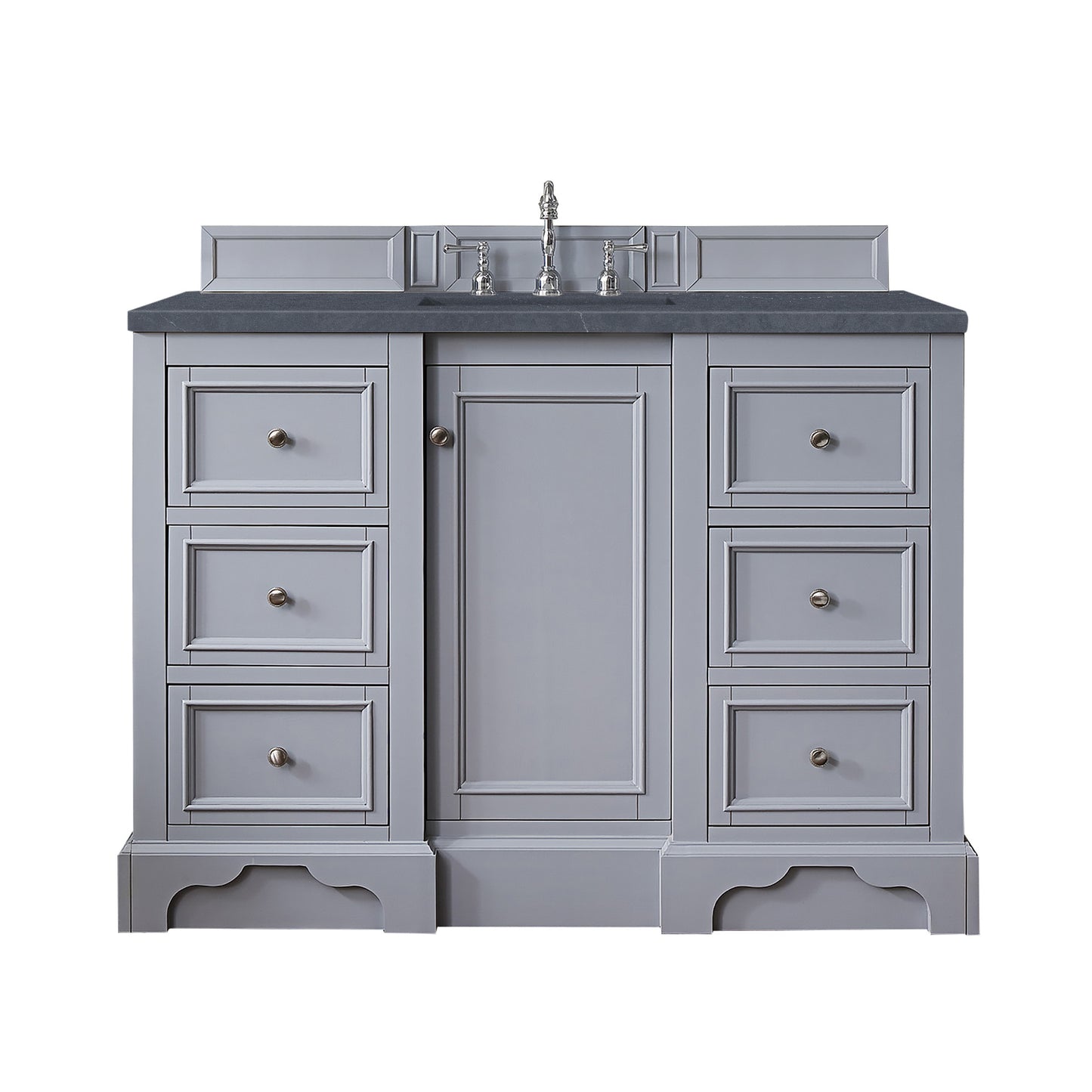 De Soto 48" Single Vanity, Silver Gray w/ 3 CM Charcoal Soapstone Quartz Top James Martin Vanities