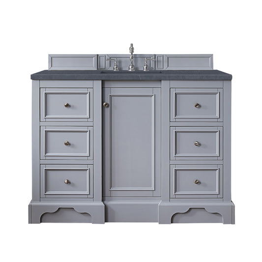 De Soto 48" Single Vanity, Silver Gray w/ 3 CM Charcoal Soapstone Quartz Top James Martin Vanities