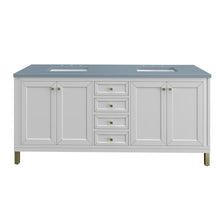 Load image into Gallery viewer, Chicago 72&quot; Double Vanity, Glossy White w/ 3CM Cala Blue Top James Martin Vanities