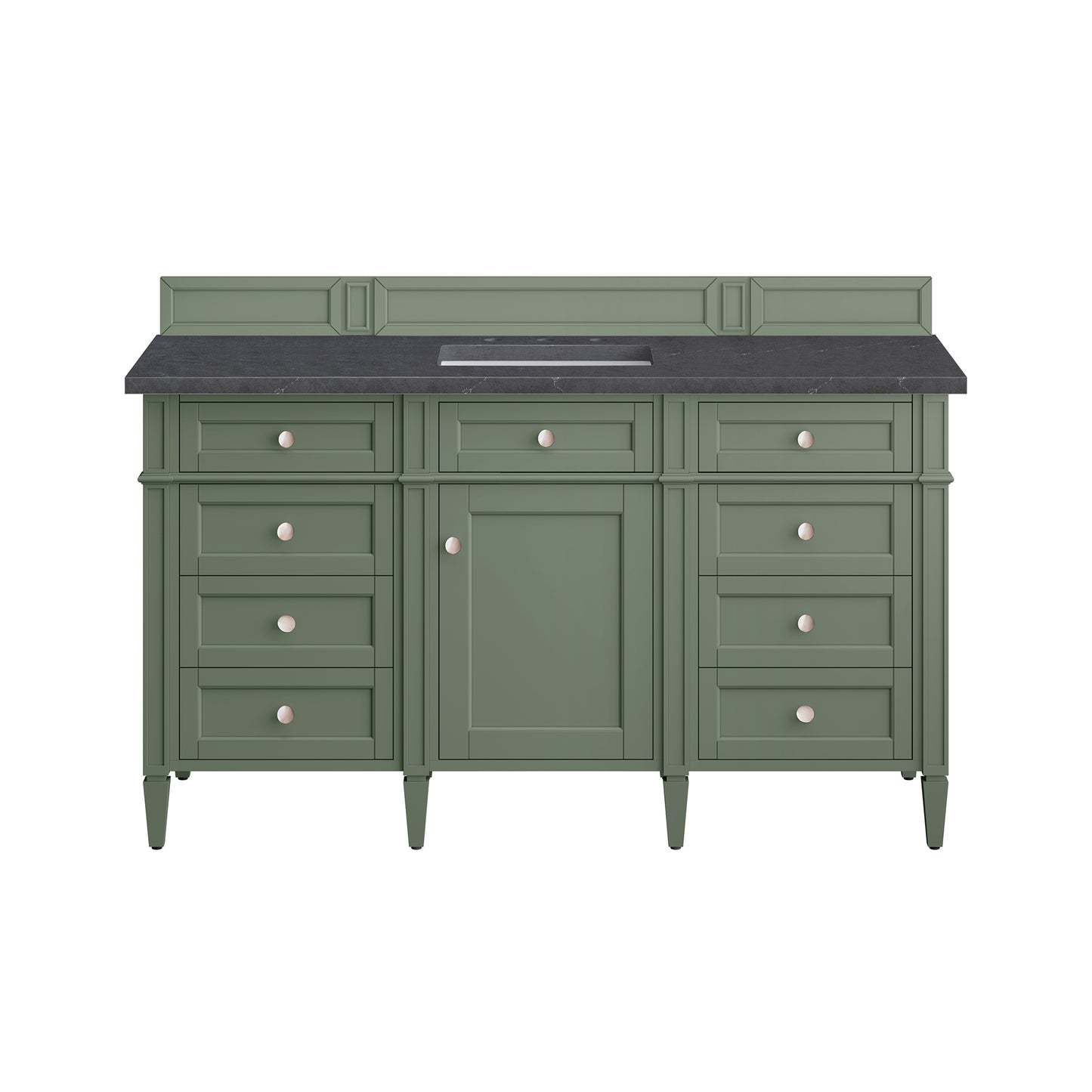 Brittany 60" Single Vanity, Smokey Celadon w/ 3CM Charcoal Soapstone Top James Martin Vanities