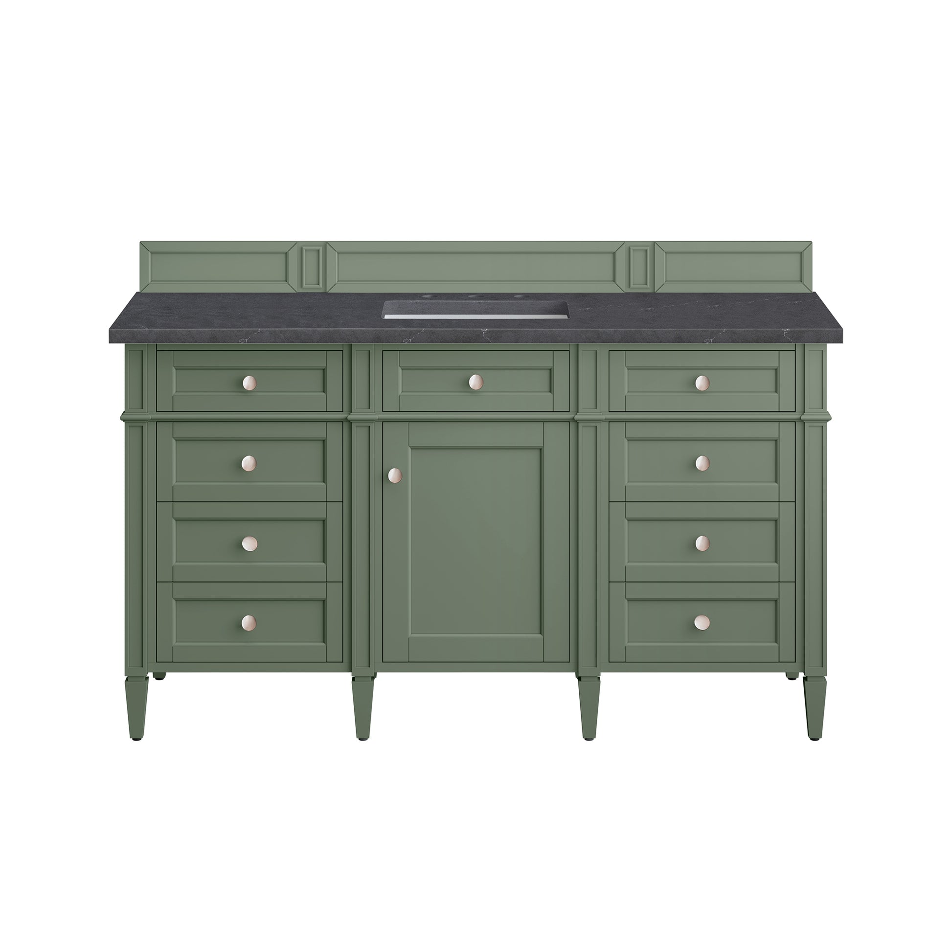 Brittany 60" Single Vanity, Smokey Celadon w/ 3CM Charcoal Soapstone Top James Martin Vanities