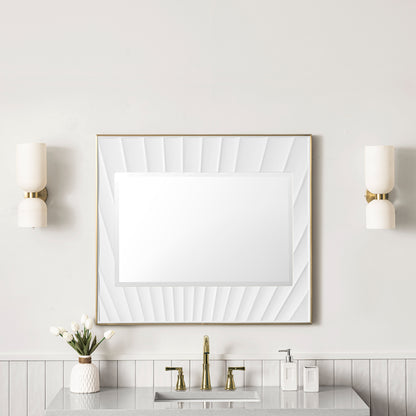 Soleil 36" Mirror, Matte White with Gold James Martin Vanities